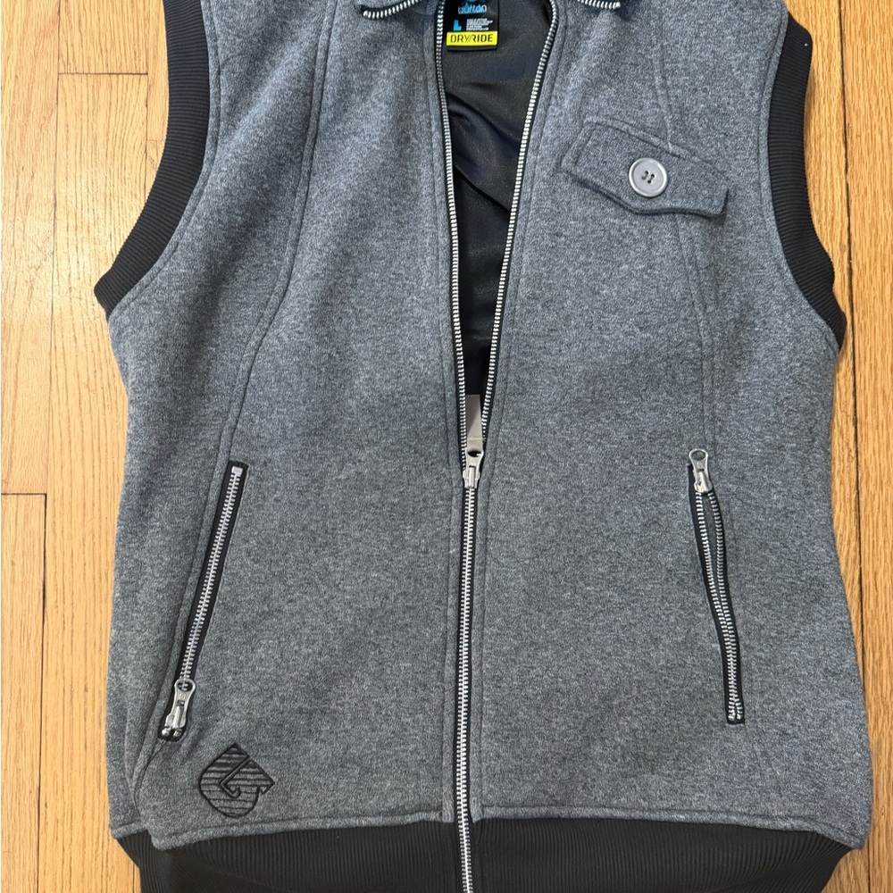 Burton Hooded Sleeveless Vest - Heather Gray - Picture 3 of 7